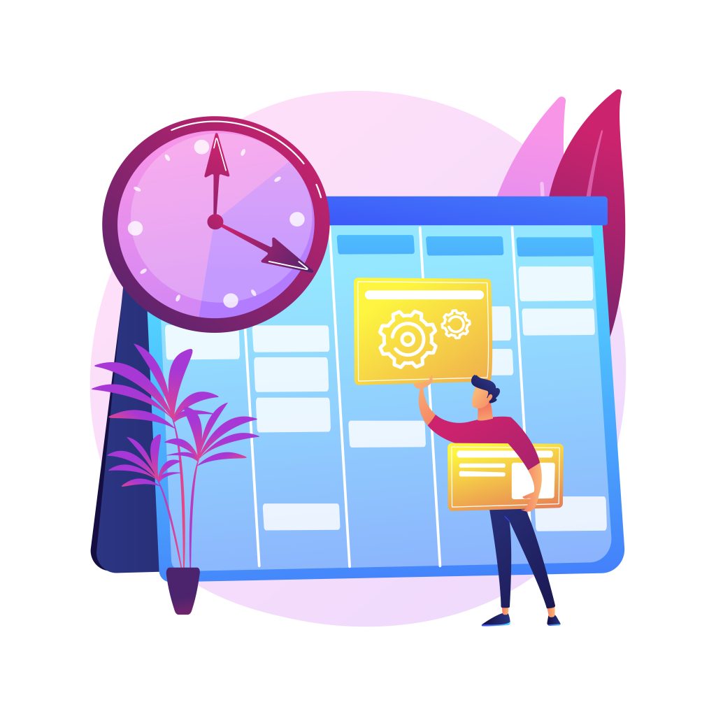 Set up daily schedule abstract concept vector illustration.